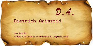 Dietrich Arisztid névjegykártya